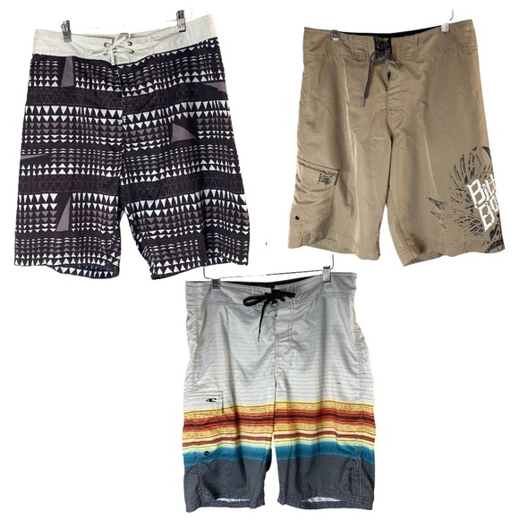 BILLABONG SPEEDO O’NEIL - Set of 3 Board Shorts Trunks Drawstring in Size M/32 - Picture 1 of 16